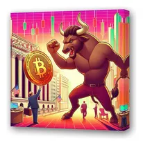 Cuadro 60x60cm Toro Bitcoin Mercado Alcista Trading