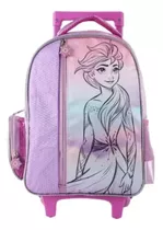 Mochila Con Ruedas Frozen Con Lentejuelas Niña Escolar 