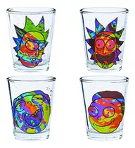 Juego De 4 Mini Vasos 1.5 Onzas Silver Buffalo Rick And Mort