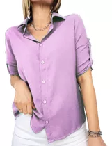 Camisa Dama Mujer Manga Corta Clasica