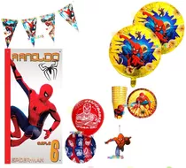 Kit Fiesta Spiderman Hombre Araña Vela Globo Decoración Bolo