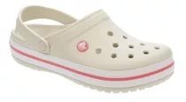 Crocs Crocband Stucco Melon Beige Con Banda Rosa De Mujer