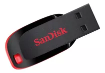 Pendrive Sandisk Cruzer Blade 64gb 2.0 Preto E Vermelho