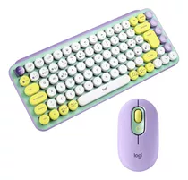 Kit Teclado Y Mouse Logitech Pop Inalámbrico + Pop Mecánico Color Del Teclado Violeta