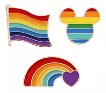 Pack 3 Pines Broches Lgbt Pride Orgullo Gay Bandera