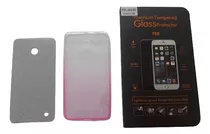 Funda Brillos Para Nokia 630 + Vidrio Templado