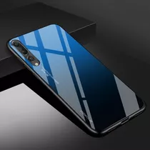 Hard Case Vidro Color Glass Azul Huawei P Smart + 2019