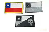 Parche De Tela, Bandera Chilena En 3 Versiones