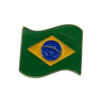Boton/pin/broche Bandeira Do Brasil Em Metal - Oficial