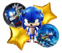 5 Set Cumpleaños Sonic Decoracion Cumpleaños Globos Sonic Color Azul Globo Sonic 141