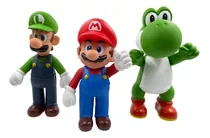 Bonecos Grandes Super Mario Bros Luigi Yoshi 23cm Coleção 