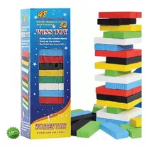 Jenga Torre De Equilibrio 54 Piezas Madera De Color Grandes