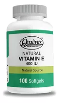 Natural Vitamina E Qualivits 400 Ui X 100 Cápsulas Blandas Sabor Natural