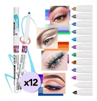  Pack X12 Unidades Lápiz Delineador Retractil Ojos Colores