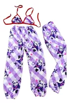 Pijama Pareja Kuromi Kitty Sanrio Top + Pantalón Polar