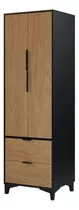 Closet Mood 2p2c Hyggesign 57x178x47cm. Color Negro / Madera Color Negro/madera