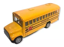 Miniatura Carro Ferro Ônibus School 12 Cm Kinsfun Amarelo