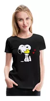 Polera Perro Perrito Snoopy Corazon Mujer/niña 100% Algodon