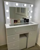 Mueble Maquillador Con Espejo Hollywood Y Luces Incluidas
