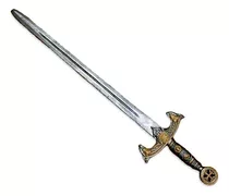 Espada Templaria Acero Damasco 101 Cm  Funda De Piel De Lujo