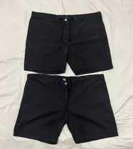 2 Shorts Negro De Mujer Bermudas Pantalon Bolsillos Talle 46