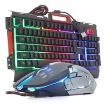 Kit Gamer Teclado E Mouse Semimecânico Com Iluminação Led