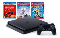 Playstation 4 Slim 500gb - Ps4 Slim 500gb + 3 Jogos Mídia Físicas Completo Com Nota Fiscal 10x Sem Juros