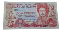 Billetes Mundiales : Islas Falkland Malvinas 5 Libras 2005 