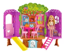 Barbie Chelsea Muñeca + Casita Del Arbol Set De Juego