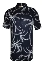 Camisa Manga Corta De Fibrana Hawaiana Flowers-import Style