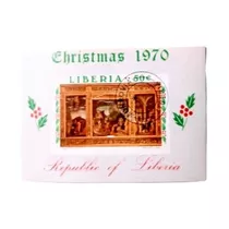 Bloque De Liberia Navidad 1970 50 Cent.