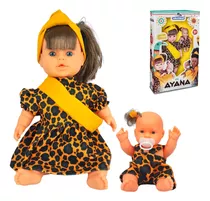 Brinquedo Infantil Menina Boneca Negra Ayana Grande 40 Cm