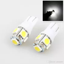 2825 Led T10 W5w Posicion 12v Luz Bca A/potencia 5 Led/ Par