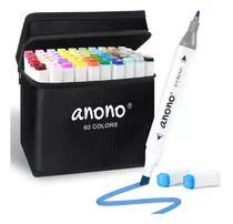 Anono 60 Colores Marcador Alcohol Marcador Doble Punta Con