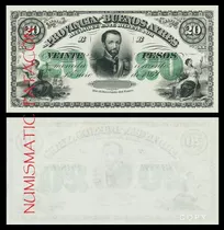 Billete 20 Peso Moneda Corriente Buenos As 1869  Copia 486fp