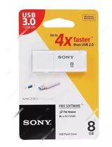 Pendrive Sony 8gb Usm-8x Usb 3.0 Branco 4x Mais Veloz