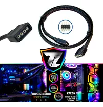 Cabo Extensor Rgb 4 Pinos 12v Sleeved Aura Sync Fusion 50cm