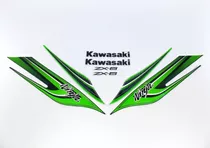 Kit Adesivo Faixas Kawasaki Ninja Zx-6r 2011 Verde/preta