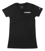 Remera Manga Corta Negra Yamaha Alpinestars Mujer Casual Brm