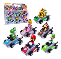 Super Mario Bros Kart Carros Colección 6 Juguetes 