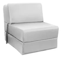 Sillón 1 Plaza Arco Iris Arial Color Blanco Con Tela Eco Cuero