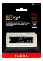 Ssd 500gb Sandisk Extreme M.2 Pcle Nvme Leitura 5000mb/s Cor Preto