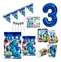  Kit Decoración Monster Inc X24 + Bolsas X20 + Numero