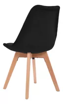 Silla Diseño Ghost Negra Estr. Madera Color De La Estructura De La Silla Marrón Claro Color Del Asiento Negro