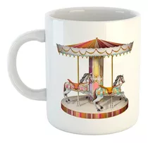 Taza De Ceramica Carrusel Caballitos Parque