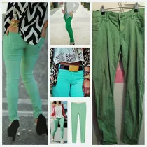 Pantalon Recto Casual Color Verde Manzana Para Mujer