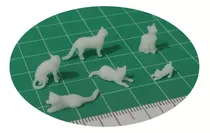 Miniatura 1:32 Gatos Gatinho Maquete Diorama Terrário Pets 