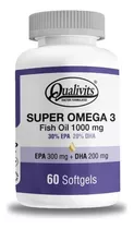 Super Omega 3 Fish Oil 1000mg Qualivits X 60 Cápsulas
