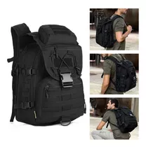 Mochila Tatica Militar Trilha 40l 600d Oxford 24h Cor Cargueiro Preto Liso