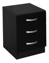 Mesa De Luz - Muebles Web - Mesita De Noche - 3 Cajones - Negro